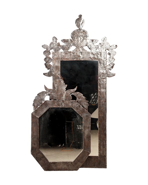 Miroirs en métal recyclé découpé