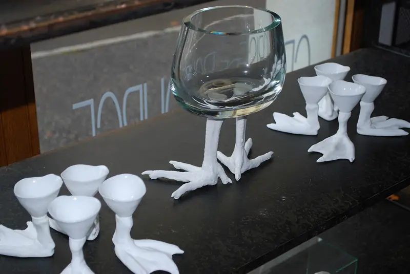 Coquetiers pattes d'oiseau et verre